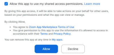 15 allow zoom access